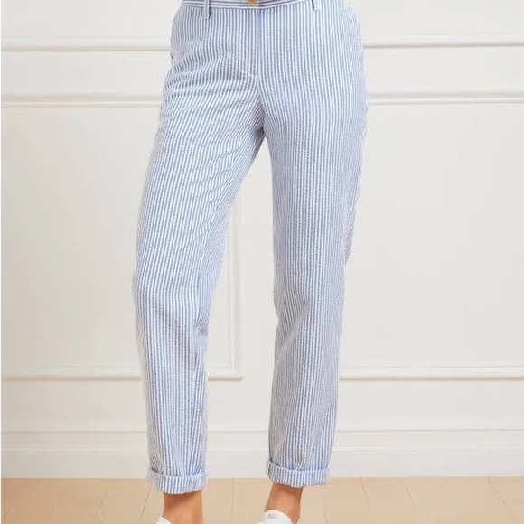 Talbots Blue and White Striped Cropped Jeans - Picture 3 of 10